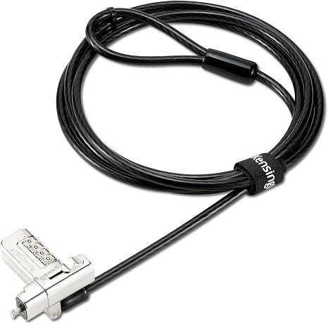 Kensington Universal 3-in-1 2.0 Combination Laptop Lock, Fits T-bar, Nano, N17, Wedge-shaped Lock Types, 6-foot Computer Security Locking Cable, Compatible with Dell, HP, Lenovo - Resettable, K63394WW