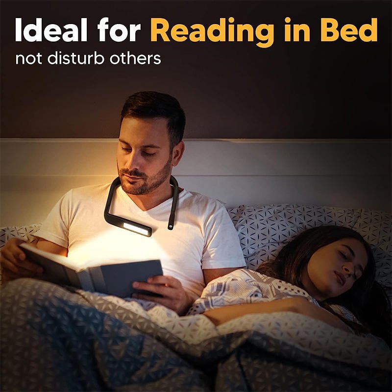 Hands-Free Neck LED Reading Light Portable Rechargeable Flexible Book Light Eye-Caring Perfect Gift Night Reading Studying hover
