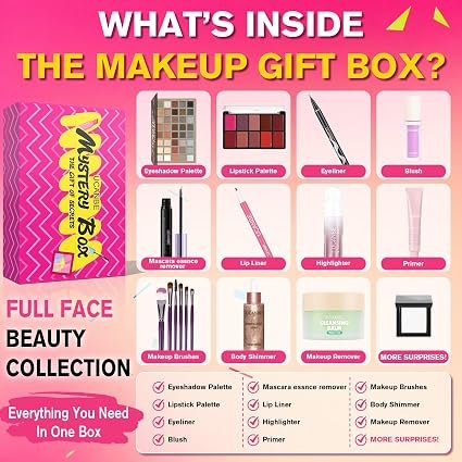 UCANBE Makeup Gift Set for Women, All-in-One Full Face Cosmetic Kit | $100+ Value Makeup Bundle with Eyeshadow, Lipstick, Blush, Brushes & More. Vegan, Cruelty-Free, Gift-Ready Set hover