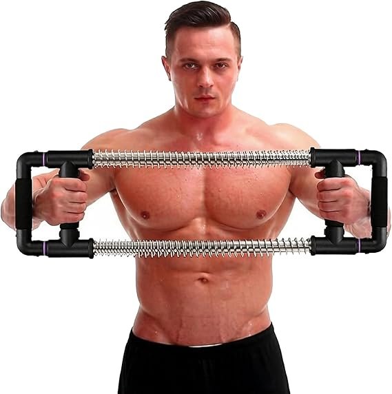 GoFitness Push Down Bar, Chest Exerciser at Home Workout Equipment | Upper Body Strength Trainer for Chest, Arm, Shoulder, Back and Abs, Home Fitness Equipment
