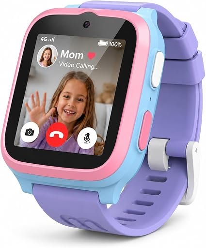 myFirst Fone S3+ Kids Smart Watch 4G GPS Watch Phone for Kids, Smartwatch with eSIM, Video Voice Call, 2MP Camera, GPS Tracking, Text, Waterproof eSIM Dual Band, Gift for Boys Girls Age 8-12