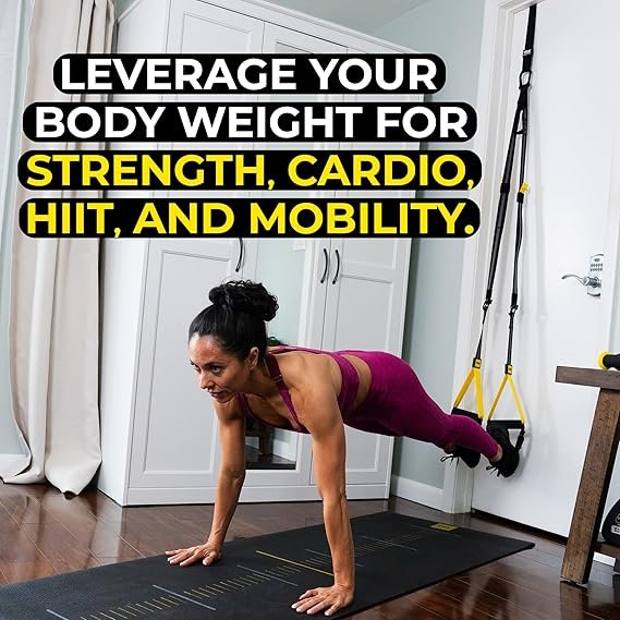 TRX All-In-One Home Gym System – Complete Suspension Training Kit for Strength Training, HIIT & Full-Body Workouts at Home or Outdoors, Includes Indoor & Outdoor Anchors hover