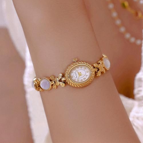 FANMIS Women’s Bracelet Watch Gold Tone Small Oval Bangle Quartz Watches | Jewelry Band, Abalone Shell Accent Slim Dress Watch for Women Dainty Small Wrist Watch Easy Read Dial Dress Watches hover