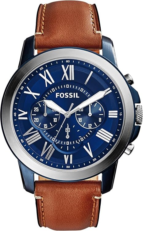 Fossil Men's Watch, Grant Quartz Stainless Steel Chronograph Watch for Men