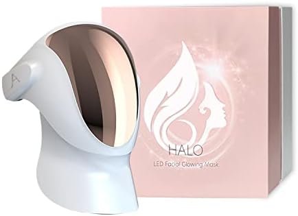 Aphrona Led Face Mask Light Therapy， Halo Led Light Therapy Facial and Neck Skin Care Mask， Blue Light Red Light for Acne Wrinkle Reduce， New Generation Face and Neck Photon Mask