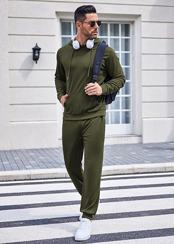 COOFANDY Sweatsuits for Men 2 Piece Tracksuit Casual Athletic Jogging Suit Hooded Set hover