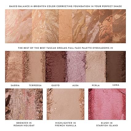 LAURA GELLER NEW YORK Baked Starter Kit- Baked Balance-n-Brighten, Medium + Best of the Best Tuscan Dreams Face Palette + Retractable Angled Kabuki Brush hover