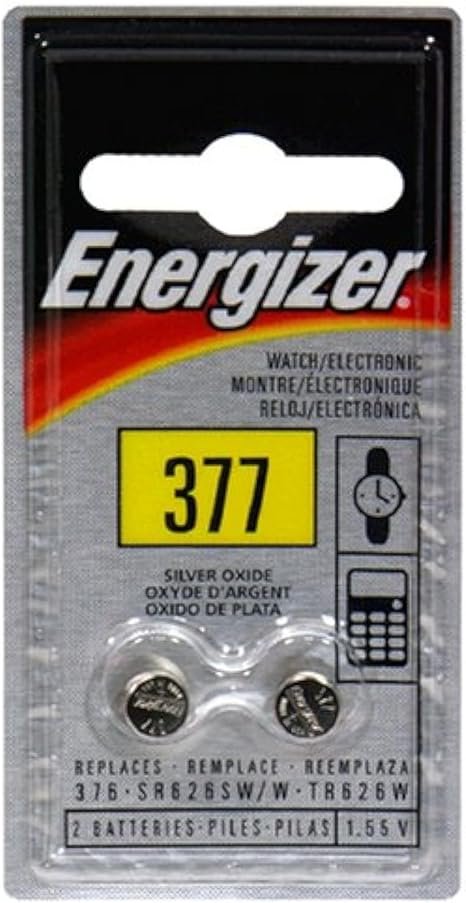 Energizer Watch/Electronic Batteries, 1.55 Volts, 377, 2 Batteries hover