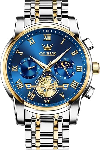 OLEVS Luxury Waterproof Big Face Stainless Steel Multifunction Mens Watches
