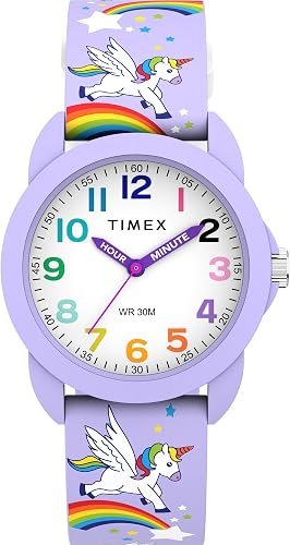Timex Youth Kids Time Teacher 30mm Watch - Purple Strap White Dial Purple Case
