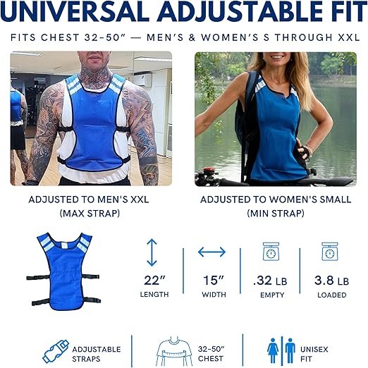 Cooling Vest with 8 Ice Packs - Heat Relief Vest for Men & Women hover