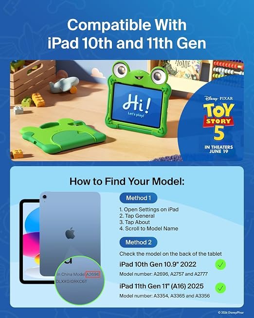 Belkin Disney Pixar Toy Story 5 Lilypad Inspired iPad A16 Case Kids (11th Generation 2025, 11