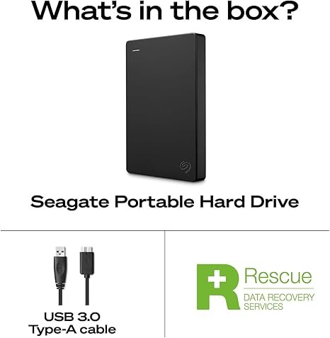 Seagate Portable 2TB External Hard Drive HDD — USB 3.0 for PC, Mac, PlayStation, & Xbox -1-Year Rescue Service (STGX2000400) hover