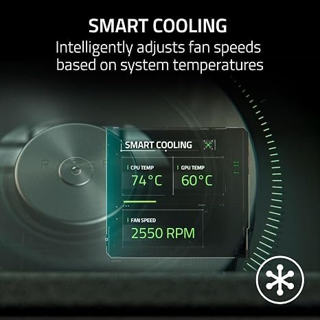 Razer Laptop Cooling Pad Adaptive Smart, Intelligent Fan Control | Airtight Pressure Chamber, Fits Most Laptops & Macbooks 14