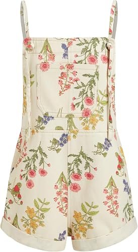 CIDER Overall Shorts For Women Jean Denim Rompers Adjustable Strap Loose Fit Overalls Summer Casual Outfits with Pockets